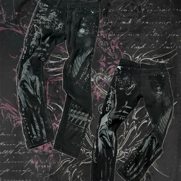 Gothic all over Graphic cubic pants