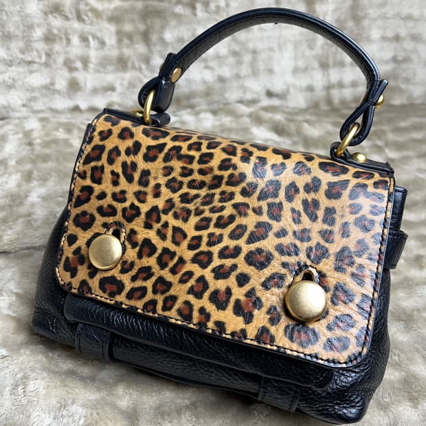 호피 가죽 핸드백