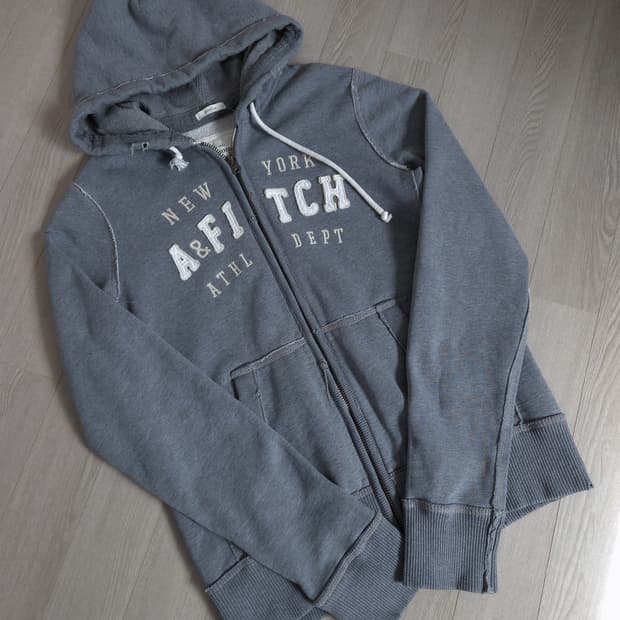 아베크롬비 그레이 패치 후드집업