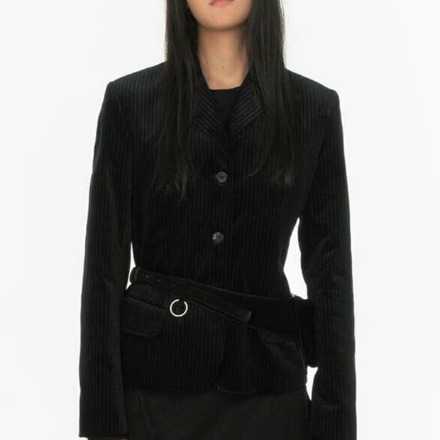 리포스 스웨이드 벨트백 블랙