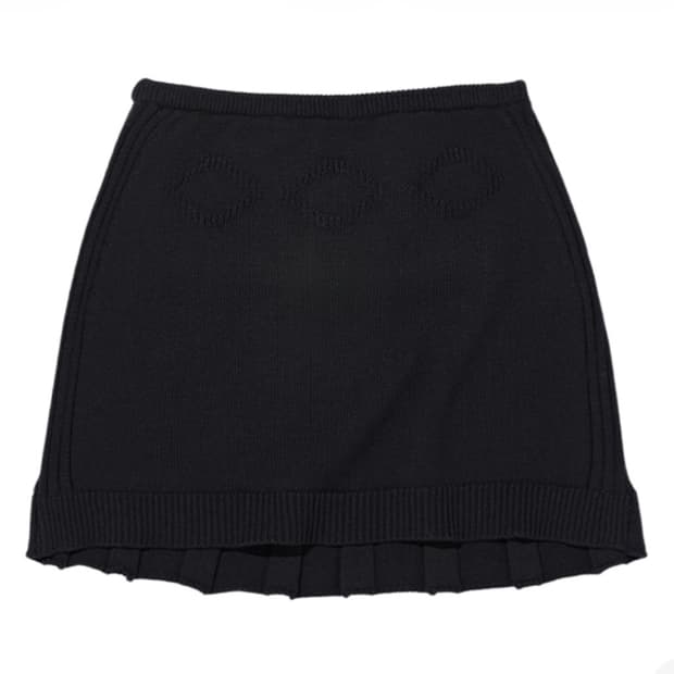 미스치프 롬버스 니트 스커트 블랙