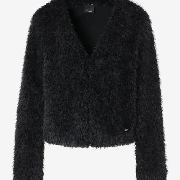 이네기 페더 퍼 가디건 