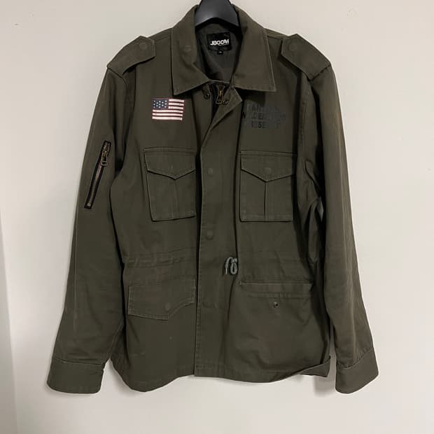 O065 빈티지 스컬헤드 인디언 백프린팅 밀리터리 자켓