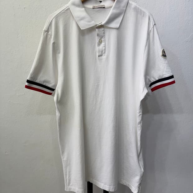 정품) 몽클레어 남성 화이트 삼선 폴로 PK 반팔티 M
