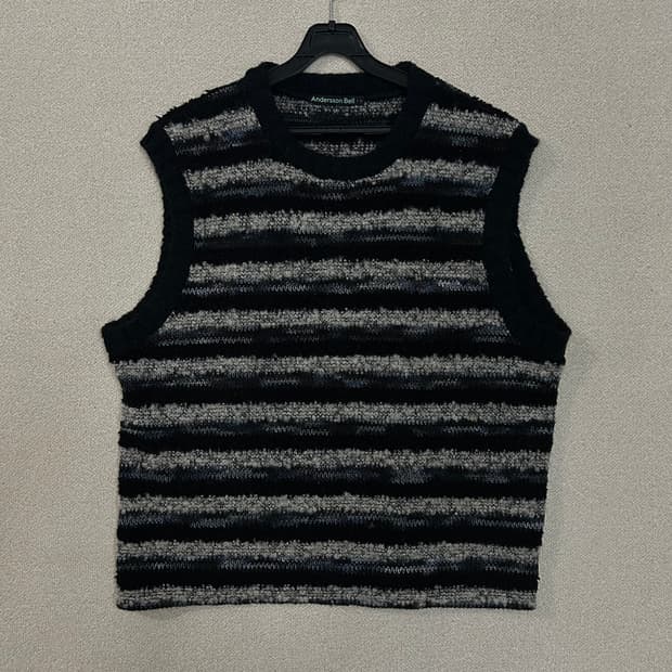  (XL) 앤더슨벨 스트라이프 패턴 니트조끼 