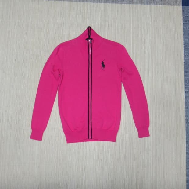 (XS) 폴로골프 빅포니 자수 여성 터틀넥 니트 집업