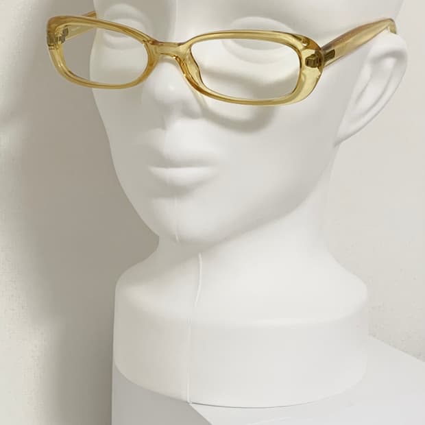 [픽키-244] 빈티지 투명 옐로우 스퀘어 안경테