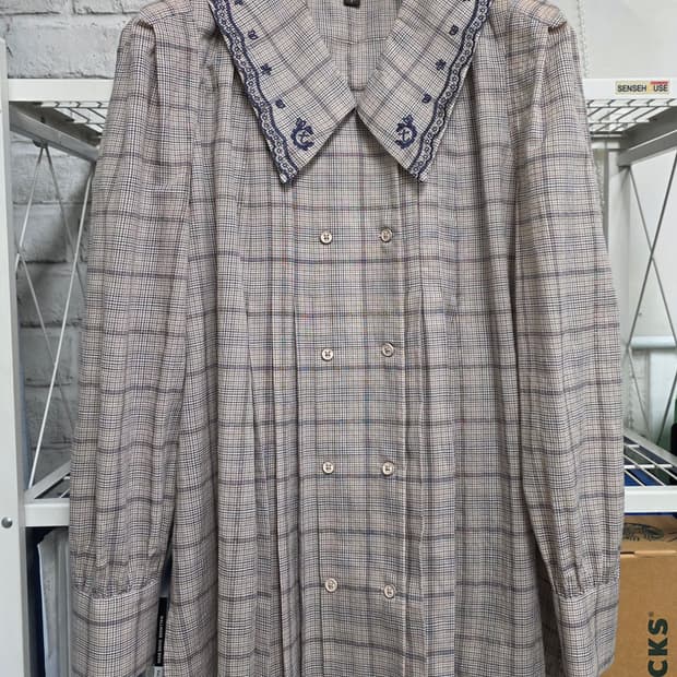 써스데이 아일랜드 봄~여름 세일러 블라우스 55  체크블라우스 WM77 