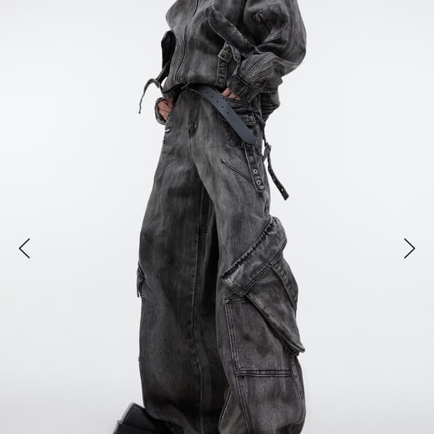 ARGUE CULTURE 워싱 카고 데님 팬츠 M