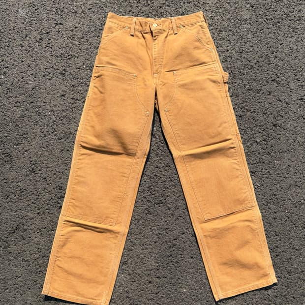 80s-90s 칼하트 더블니 62w 브라운 데드스탁급