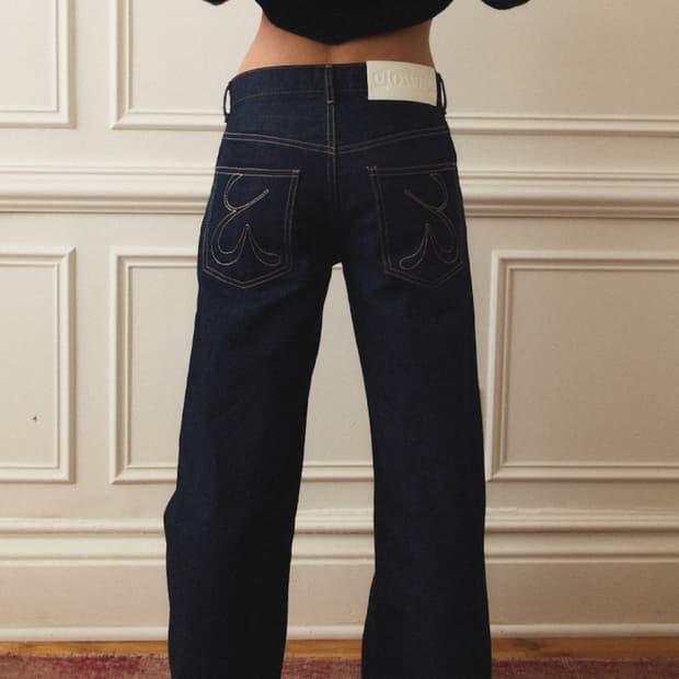 글로니 901 로우라이즈 와이드 데님팬츠 진 M 딥블루