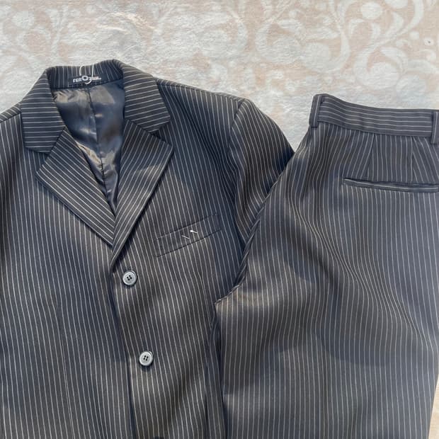 빈티지 스트라이프 쓰리버튼 셋업