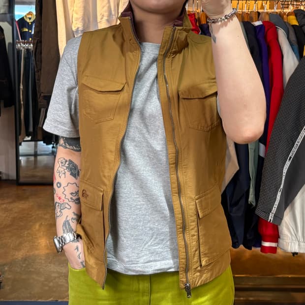 노스페이스 베이지 베스트 집업