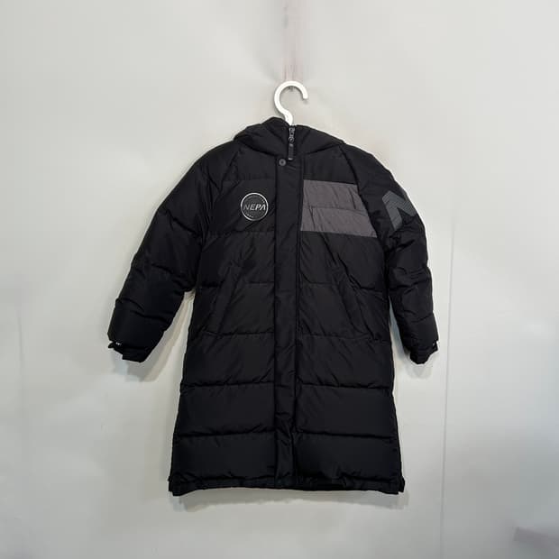 네파 키즈 구스다운 롱패딩 130 블랙