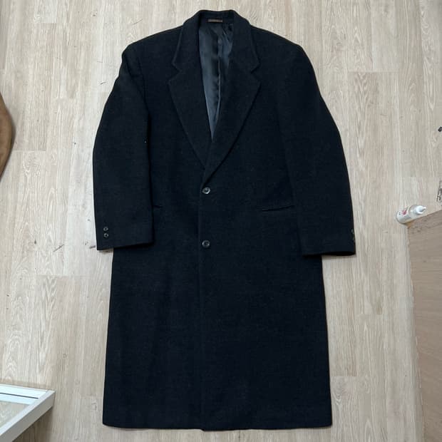 ESCADRILLE 남성 클래식 모직 싱글 롱 코트 M/95 