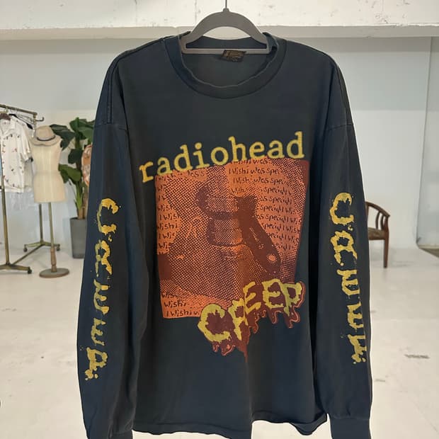 빈티지 밴드티 락티 라디오헤드