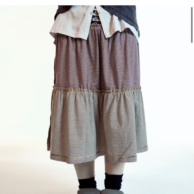 Coyseio COLORED STRIPE MIDI SKIRT