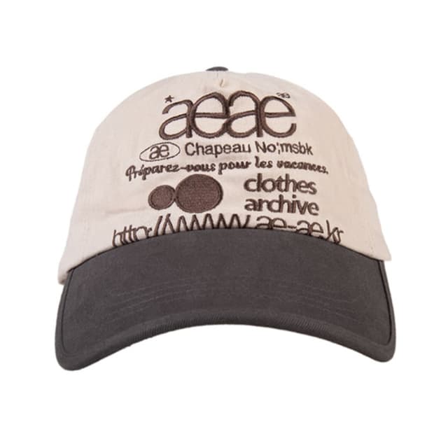 aeae 웹 로고 5패널 캡 모카