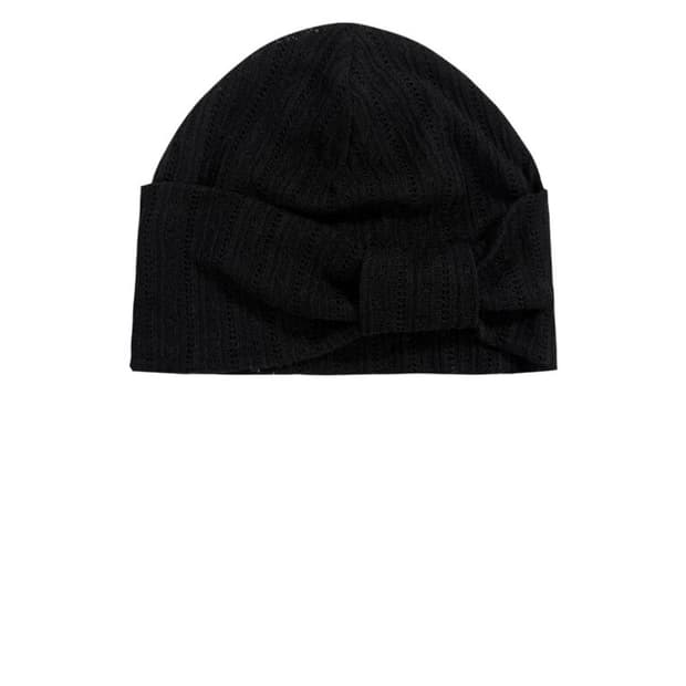 RIBBON KNIT BEANIE [BLACK]