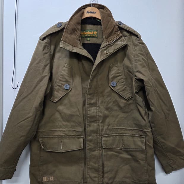 팀버랜드 카키카멜  야상 헌팅 점퍼 빈티지코튼 필드