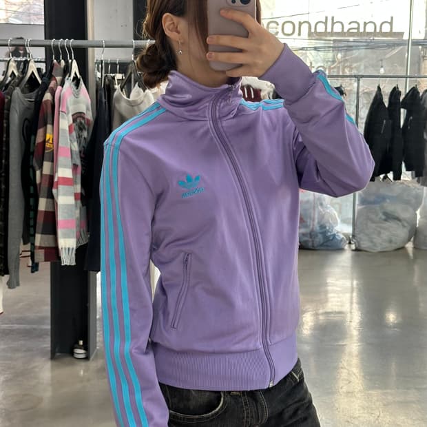 아디다스 파이어버드 퍼플 스카이블루 트랙져지