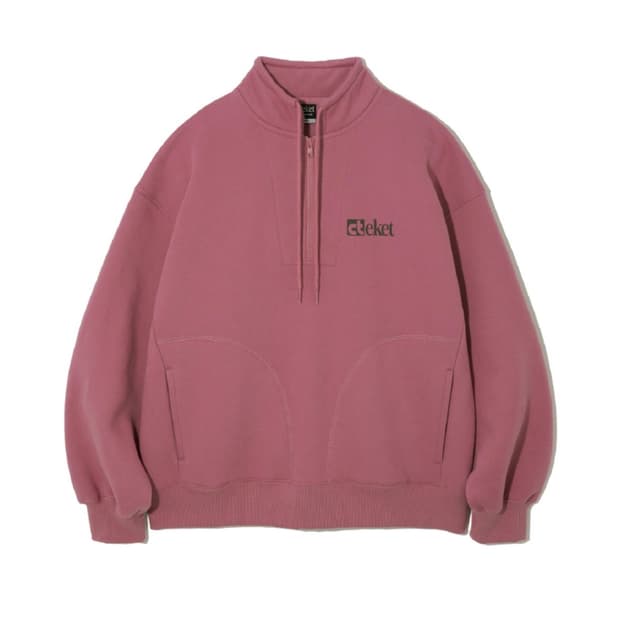 테켓 Plan Half Zip-Up Sweatshirt Pink