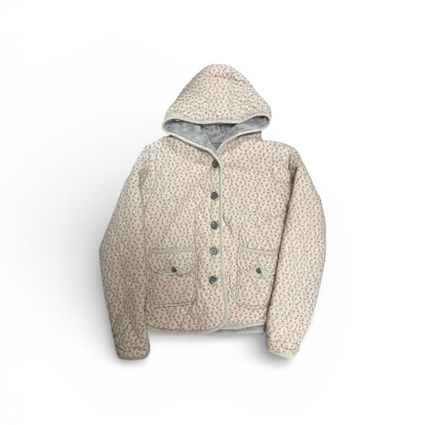 빈티지 꽃무늬 후드 후리스 자켓