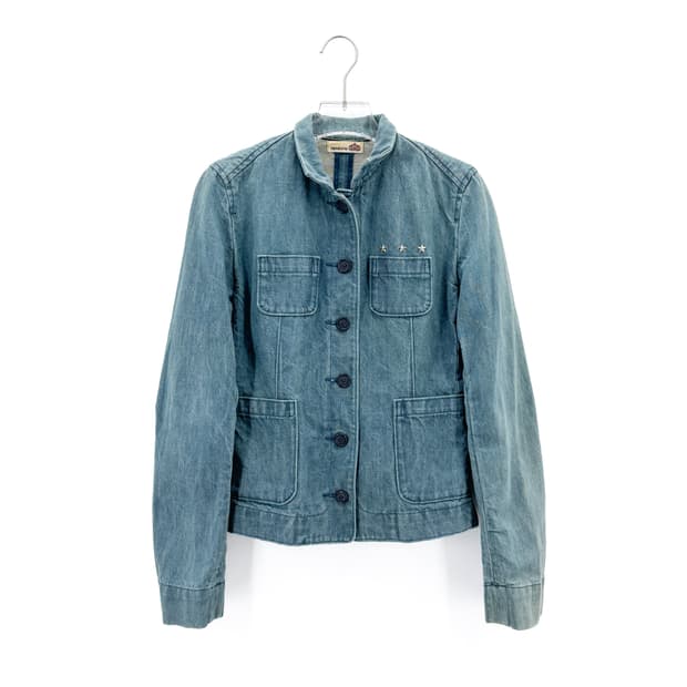 빈티지 별 스터드 장식 데님 자켓