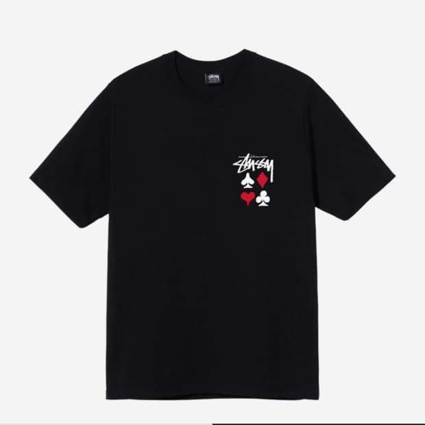 (L) 스투시 풀 덱 2 티셔츠 블랙