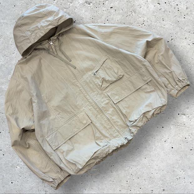 [L] 에스피오나지 후드 야상 점퍼 베이지 바람막이 D334