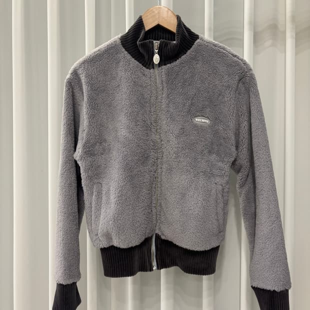 whynotus gray fleece zipup