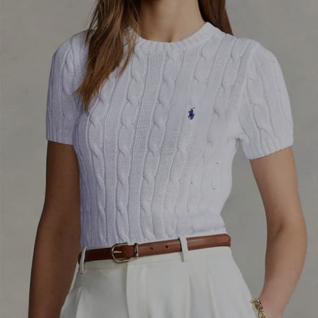 폴로랄프로렌 케이블니트 반팔 L _ 여성