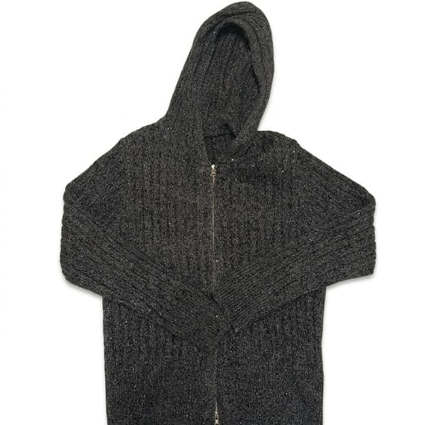 빈티지 글리터 차콜 후드집업