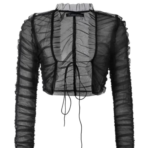 쓰리타임즈 시스루 볼레로