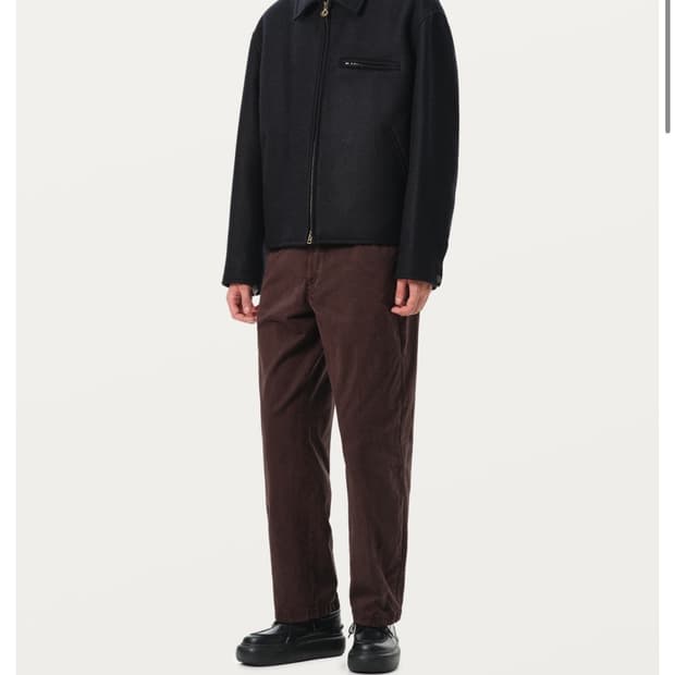 솔리드옴므 블랙 울 세미 크롭 집업 자켓 50 거의 새상품