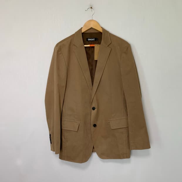 DKNY 코튼 카멜 브라운 버튼 블레이저 자켓 남녀공용 M 긱시크