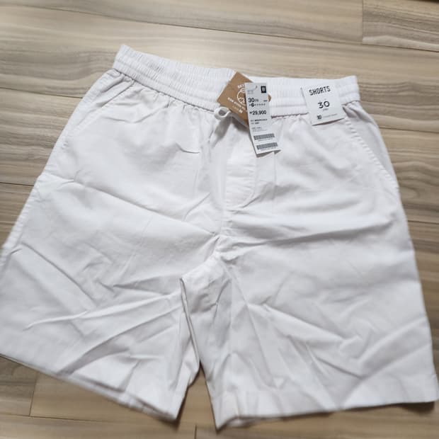 탑텐코튼밴딩쇼츠반바지화이트m