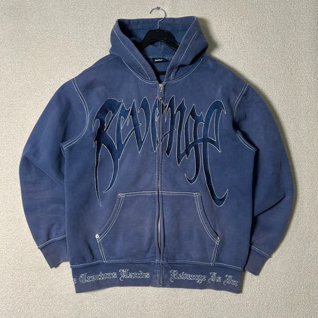 (M) Revenge 리벤지 스티치 블루 후드집업