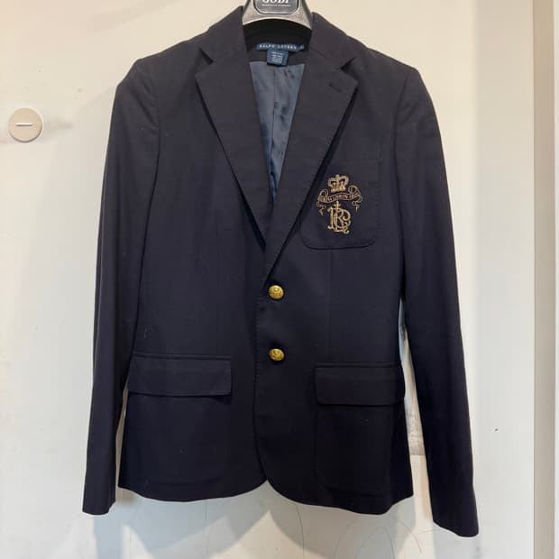 폴로랄프로렌 금장 단추 자수 블레이저