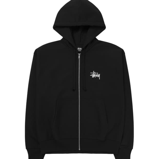 스투시 베이직 후드 집업 블랙