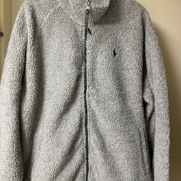  (L)폴로 셰르파 딥파일 그레이 후리스 자켓