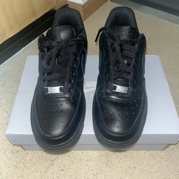 나이키 에어포스 블랙 검정 올검포스 225