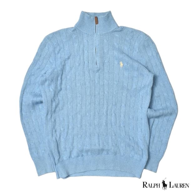 폴로 랄프로렌 반집업 케이블 니트 S N1296