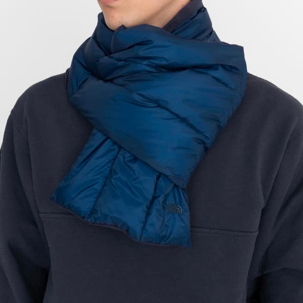 노스페이스 퍼플라벨 필드 다운 목도리 네이비