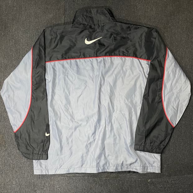 90s 나이키 미드 스우시 올드스쿨 바람막이 배색 트랙자켓 XL