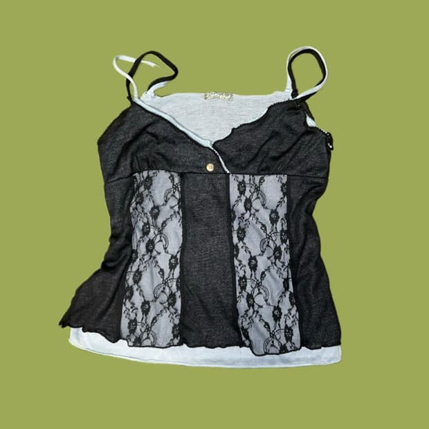 플라워 레이스 나시 슬리브리스