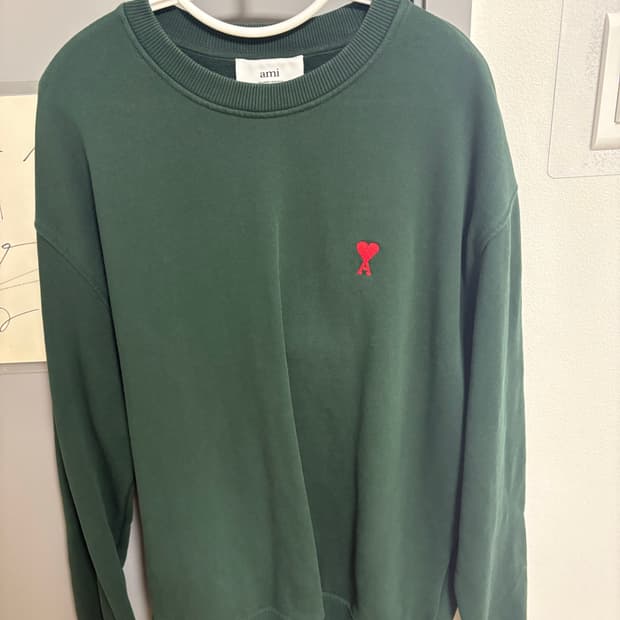 아미 스몰 하트 로고 스웨트셔츠 그린 - 21FW