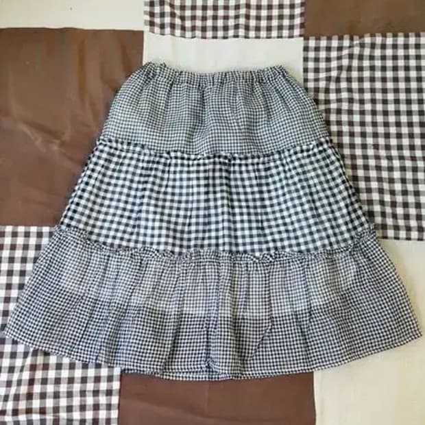 일본 빈티지 체크 스커트