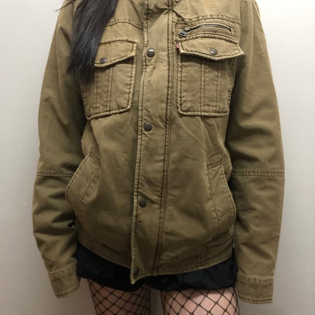 빈티지 리바이스 카키 펑크 자켓