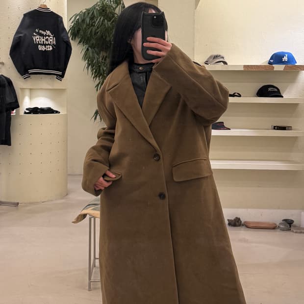 비슬로우 브라운 더블 롱 코트 U151